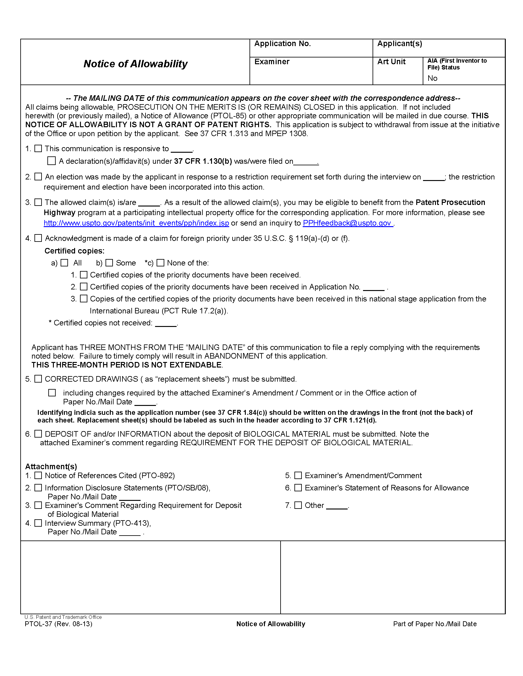 1302 Preparation Of An Application For Allowance