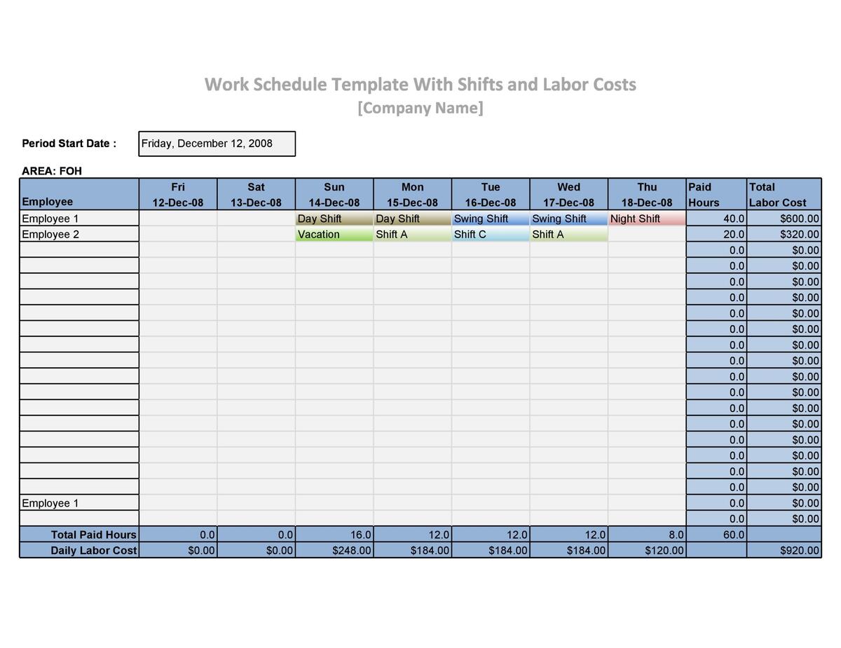 37 Free Employee Schedule Templates Excel Word PDF 37 Free Employee Schedule Templates Excel Word PDF