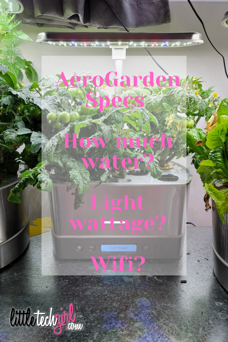AeroGarden Specs Chart