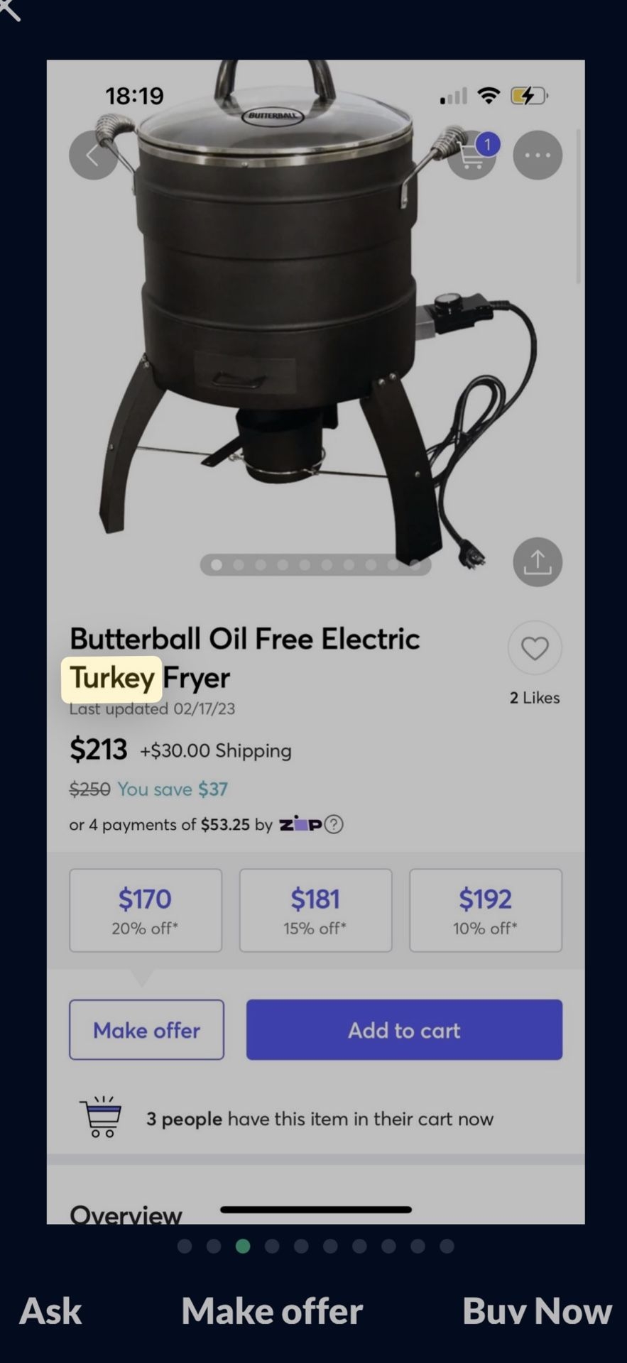 Butterball Oil Free Electric Turkey Fryer Butterball Oil Free Electric Turkey Fryer