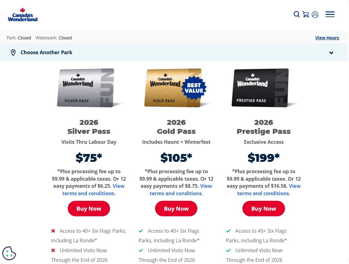 Canadas Wonderland Season Passes Pricing Changes PriceTimeline Canadas Wonderland Season Passes Pricing Changes PriceTimeline