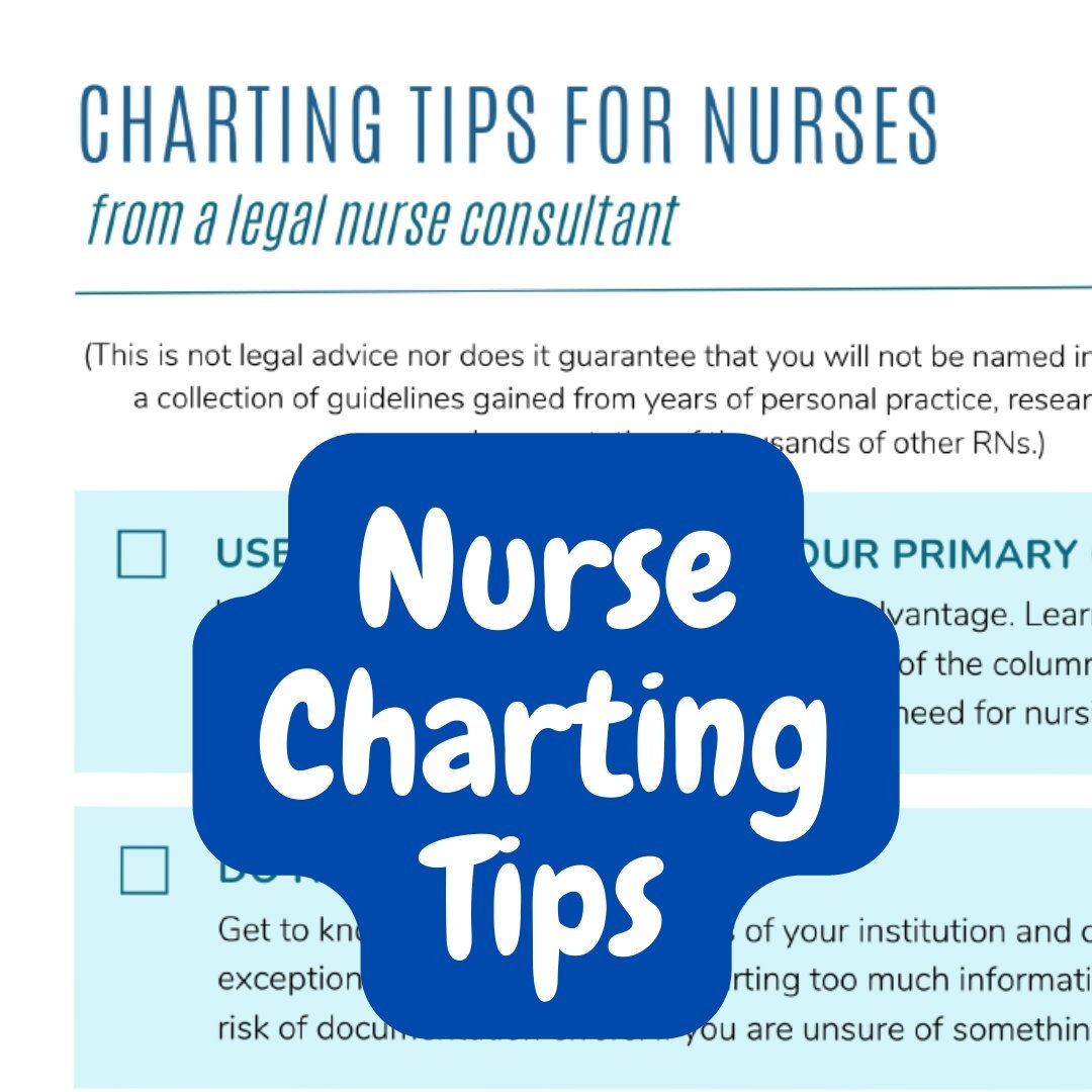 Charting Tips For Registered Nurses From A Legal Nurse Consultant PDF Download Etsy