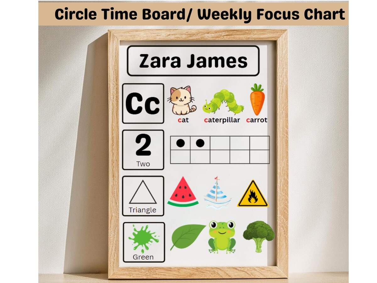 Circle Time Weekly Focus Chart Letters Numbers Shapes Colors Recognition Preschool Printable Homeschool Montessori Curriculum Etsy