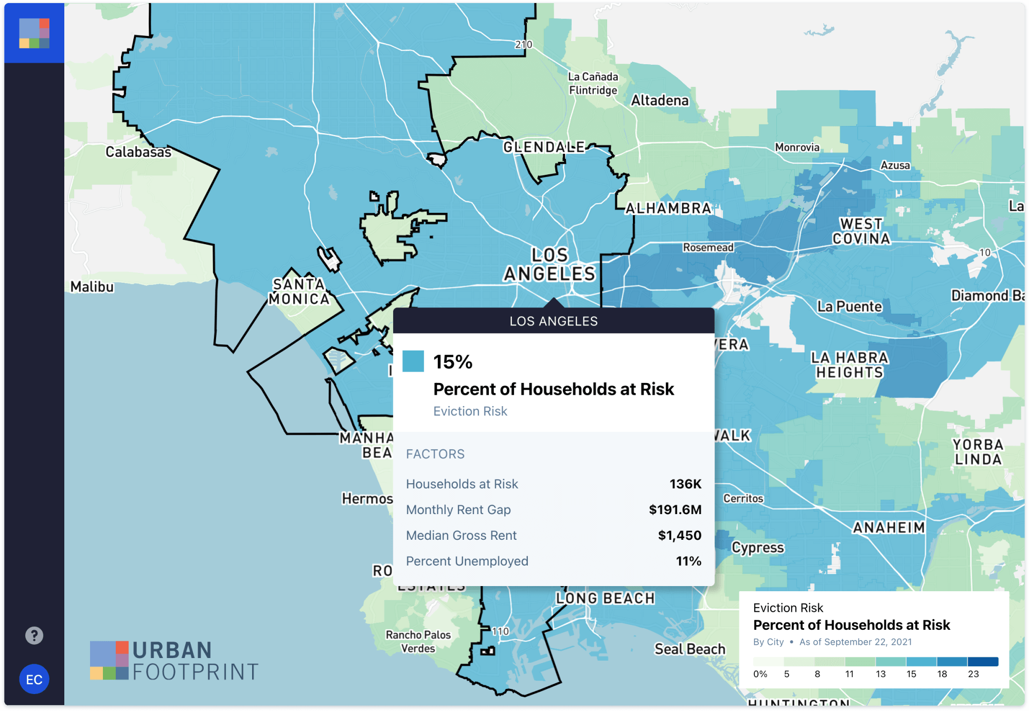Eviction Risk Insights Breakdown For California UrbanFootprint Eviction Risk Insights Breakdown For California UrbanFootprint