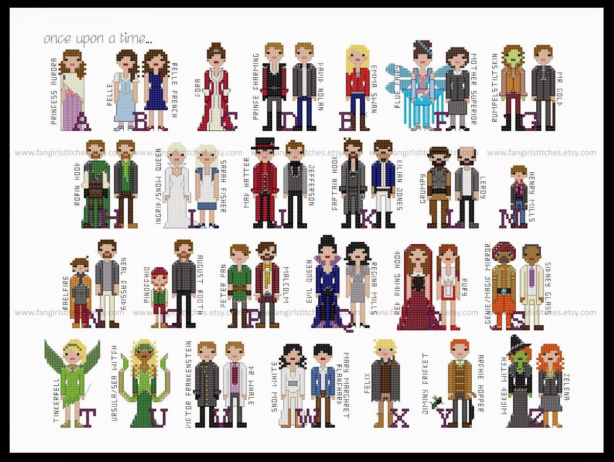 Fangirl Stitches Once Upon A Time Character Alphabet It S A New Pattern