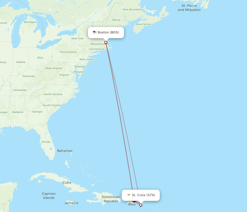 Flights From Boston To Saint Croix BOS To STX Airlines Best Routes Flight Routes