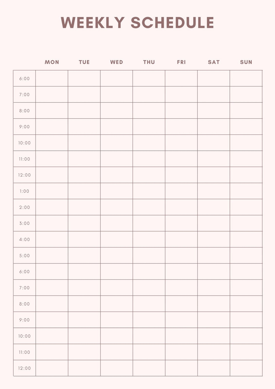 Free And Customizable Weekly Planner Templates Canva Free Work Schedule Templates For Word And Excel