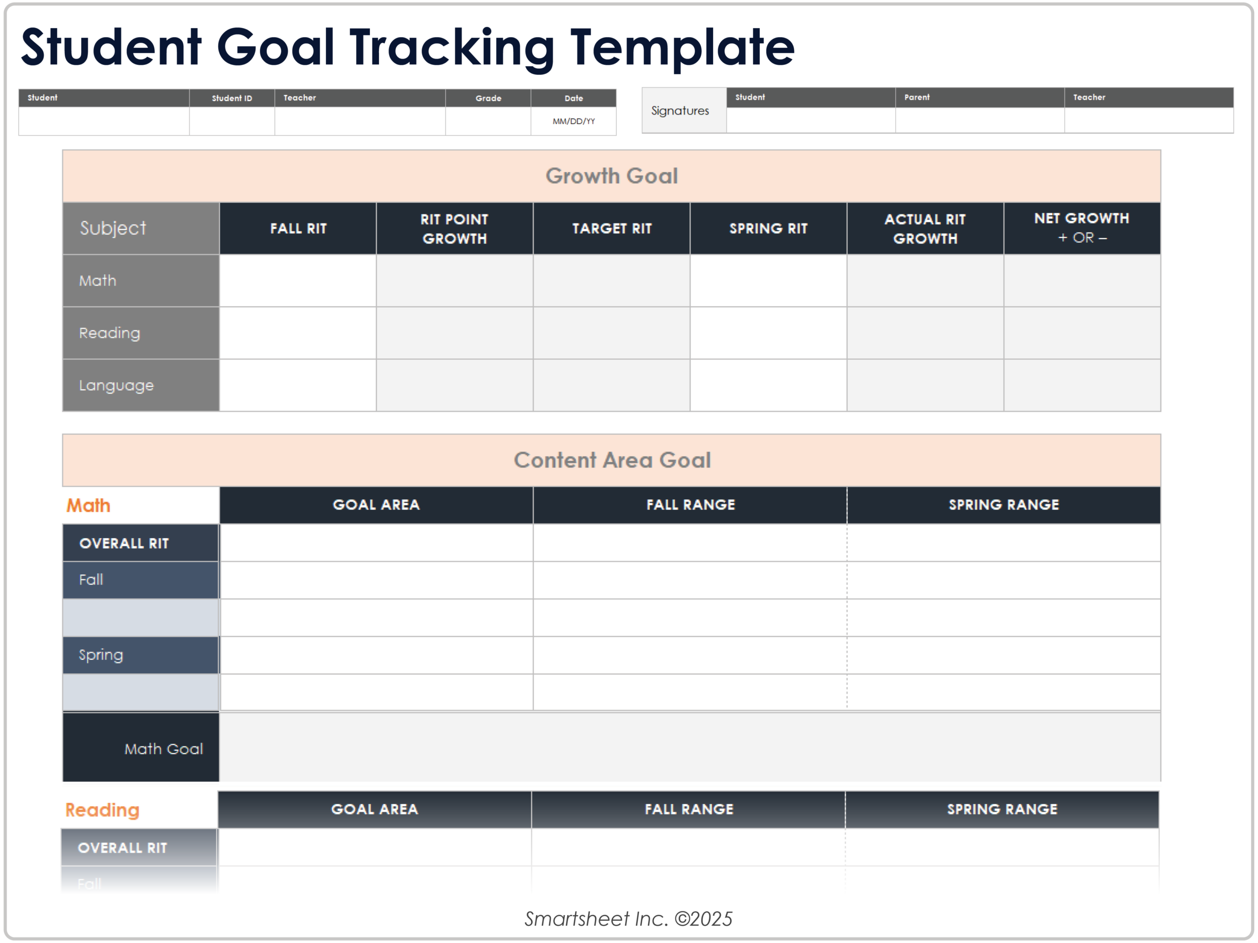 Free Goal Setting And Tracking Templates