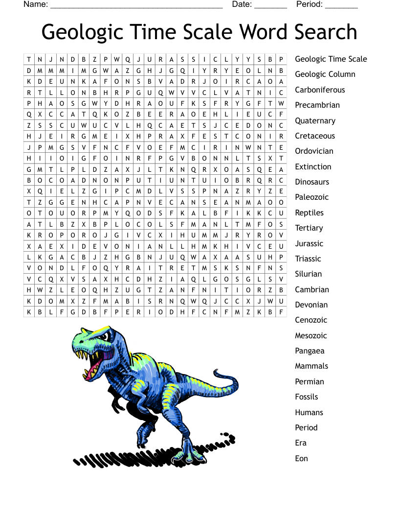 Geologic Time Scale Word Search WordMint Geologic Time Scale Word Search WordMint