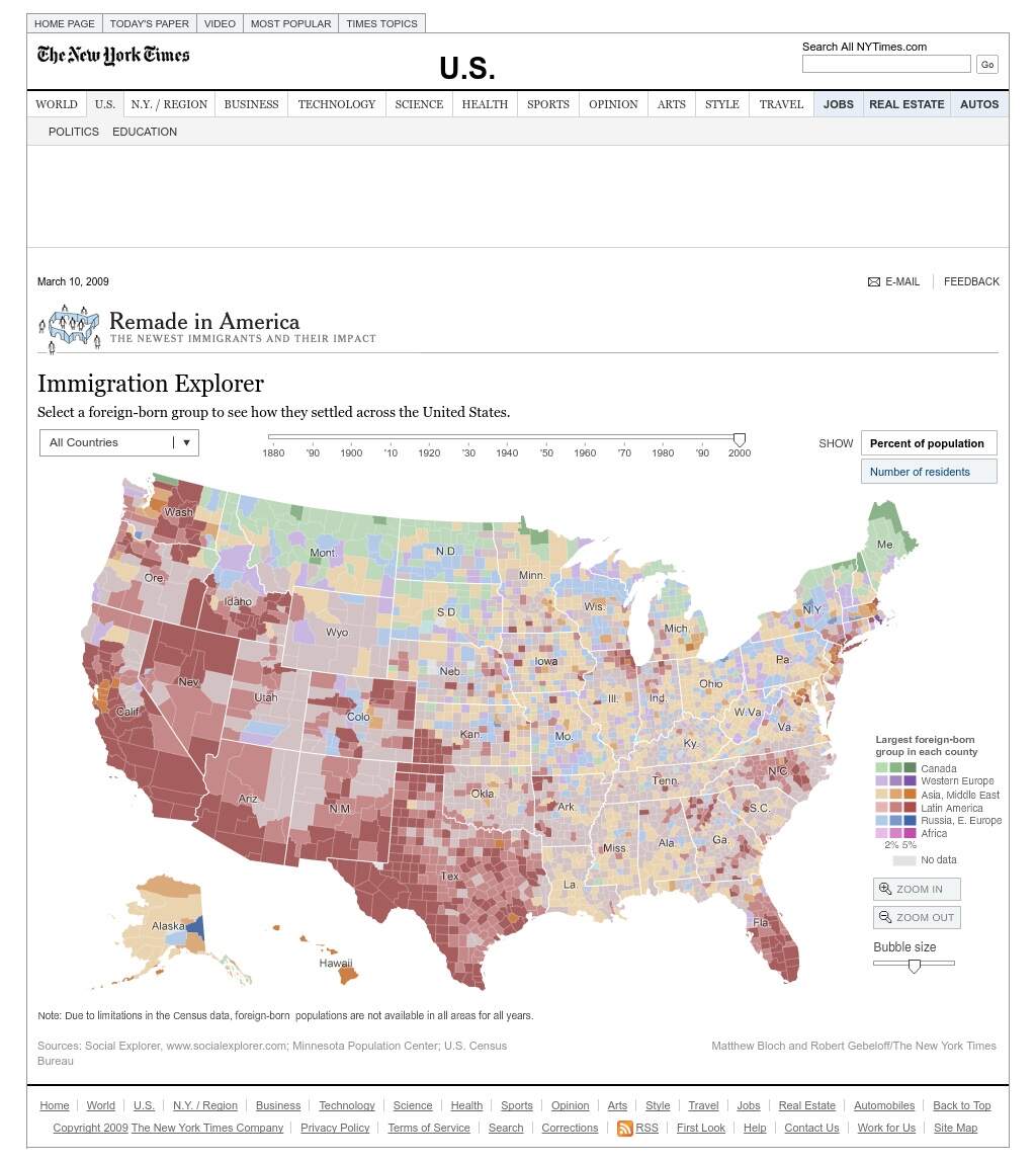 Interactive Map Showing Immigration Data Since 1880 Interactive Graphic NYTimes
