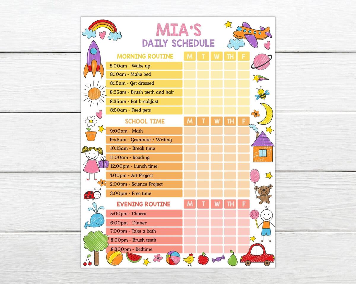 Kids Routine Chartdaily Routinemorning Routinekids Routine Stock Vector Royalty Free 2285134451 Shutterstock