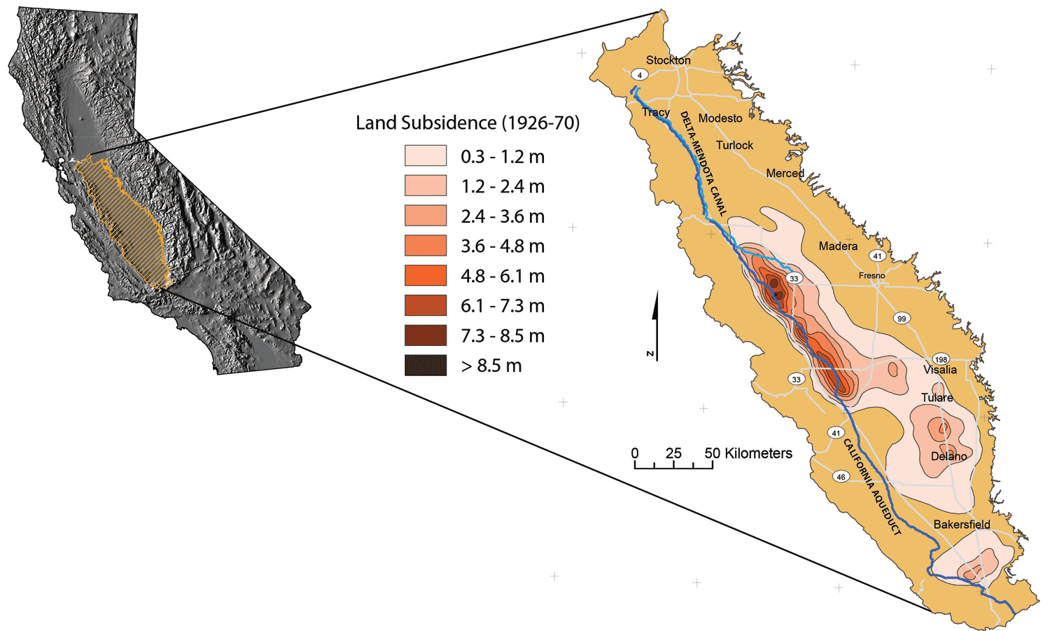 Land Subsidence In The San Joaquin Valley California 1926 70 U S Geological Survey Land Subsidence In The San Joaquin Valley California 1926 70 U S Geological Survey