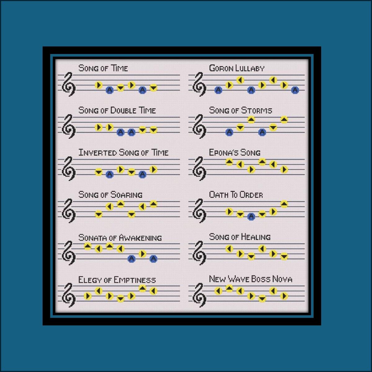 Legend Of Zelda Majora S Mask Ocarina Songs Cross Stitch PATTERN Etsy