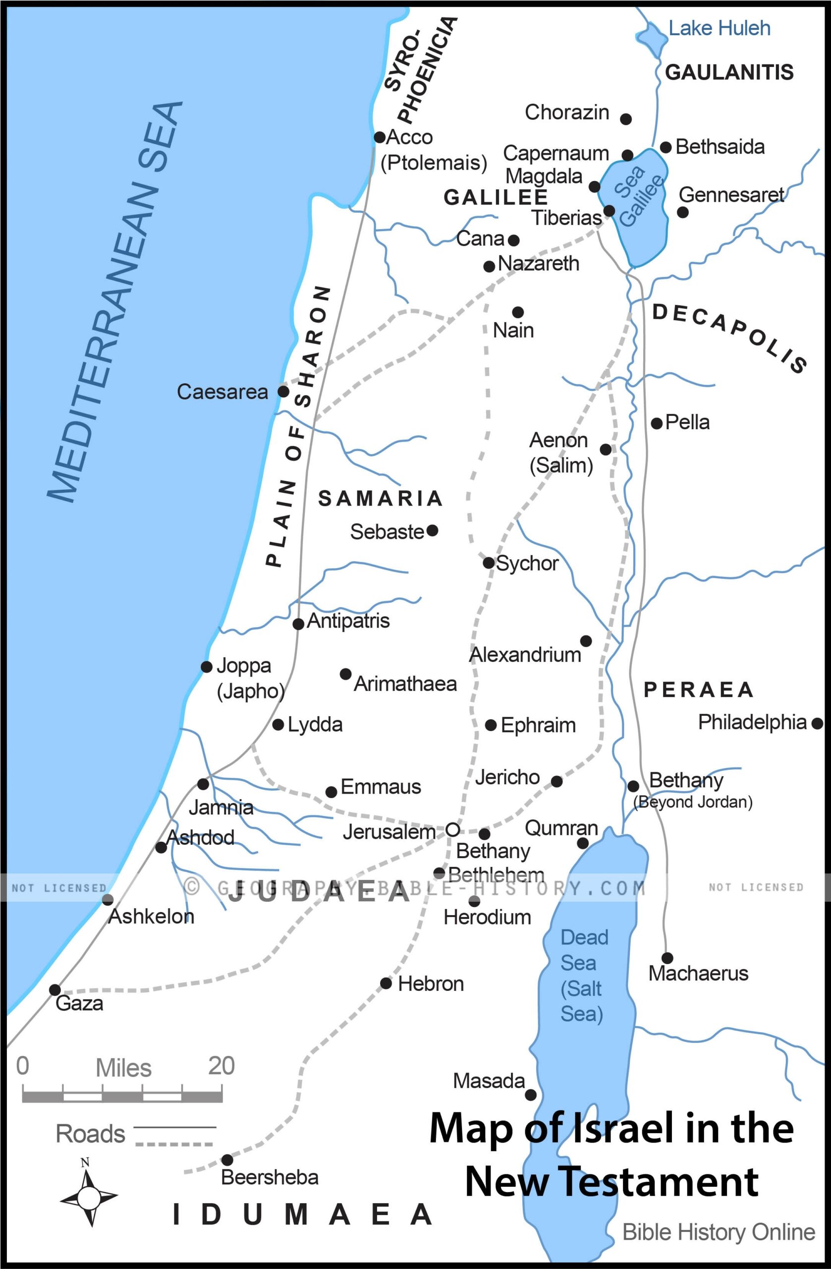 Map Of Israel In The Time Of Jesus Bible History