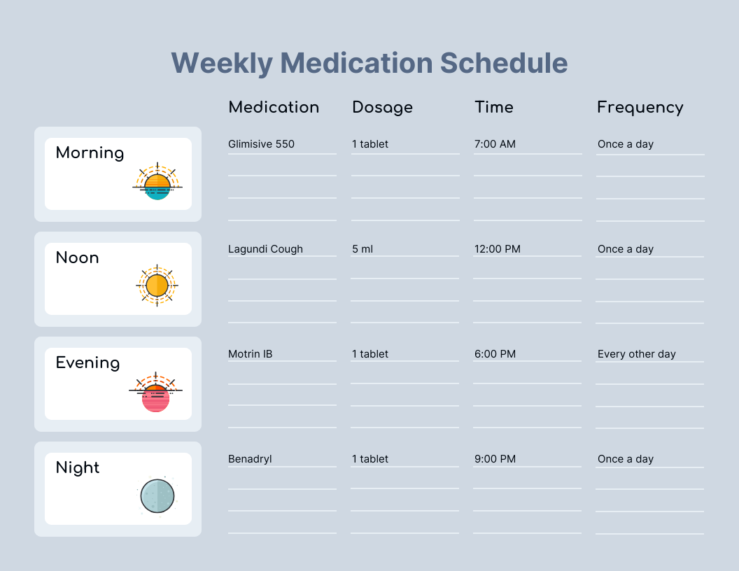 40 Great Medication Schedule Templates Medication Calendars
