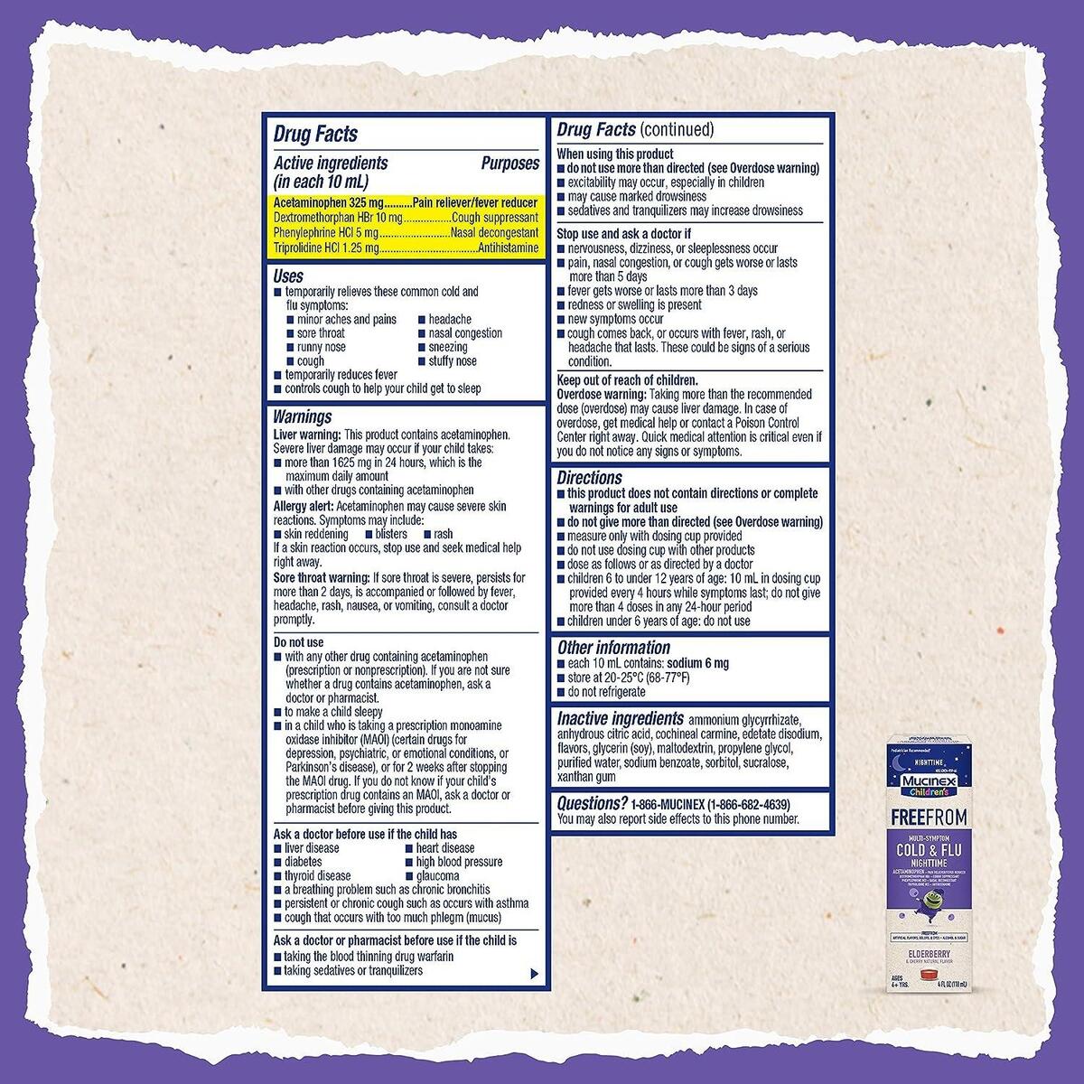 Mucinex Children S Nighttime Liquid FreeFrom Multi Symptom Cold Flu Relief 4oz Buy Now With Express International Delivery GoSupps