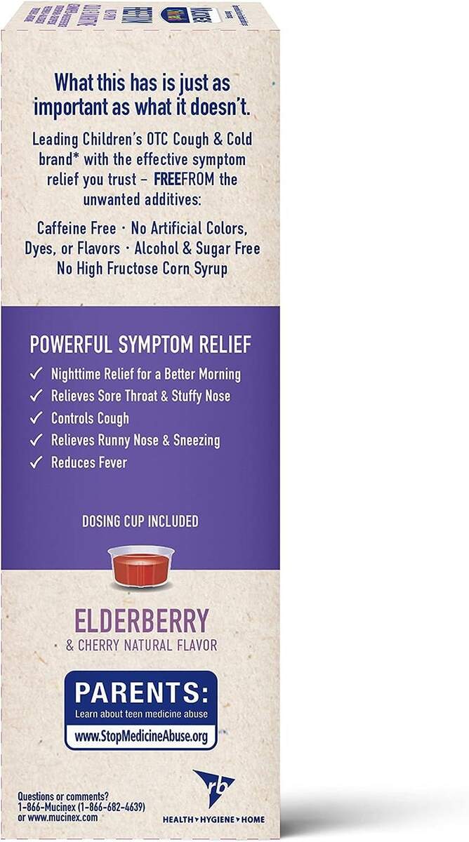 Mucinex Children S Nighttime Liquid FreeFrom Multi Symptom Cold Flu Relief 4oz Buy Now With Express International Delivery GoSupps