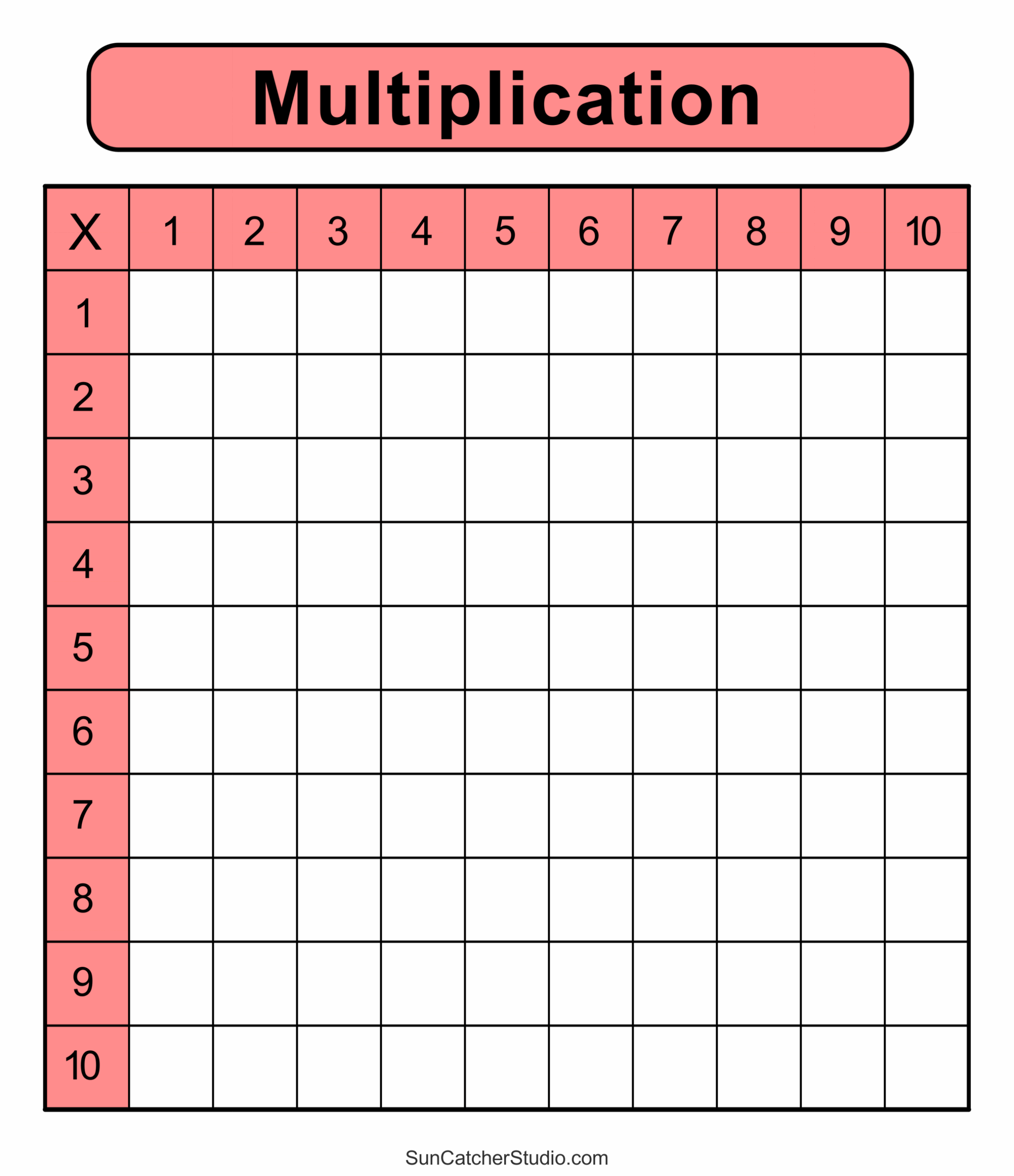 Multiplication Charts PDF Free Printable Times Tables Free Printables Lettering SVG Files Tools Apps Free Multiplication Chart Printable Paper Trail Design