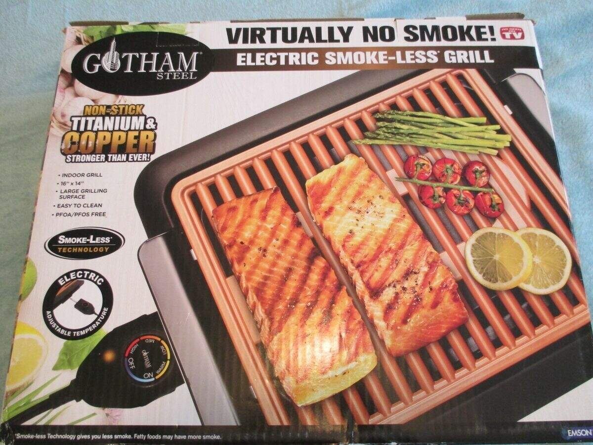 NEW Gotham Steel 1618 Electric Smokeless Portable Grill Titanium Copper Large 80313016189 EBay NEW Gotham Steel 1618 Electric Smokeless Portable Grill Titanium Copper Large 80313016189 EBay