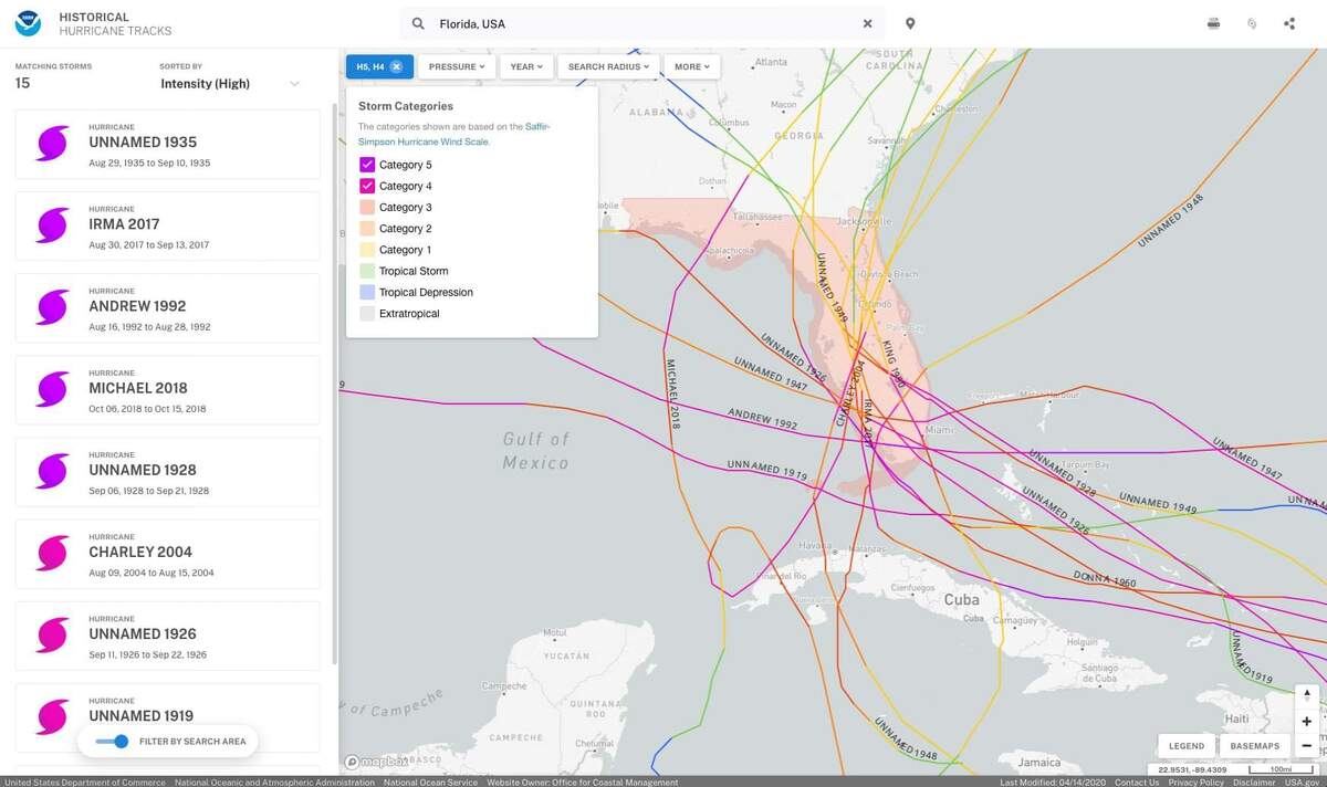 NOAA Historical Hurricane Tracks