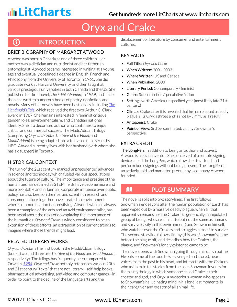 Oryx And Crake Analysis Summary Themes Context Oryx And Crake Analysis Summary Themes Context