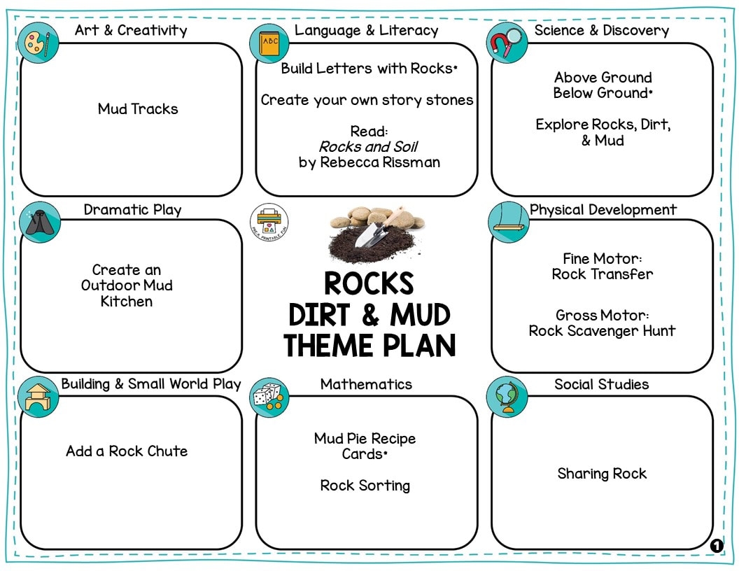 Preschool Rocks Dirt And Mud Lesson Planning PageTheme Pre K Printable Fun