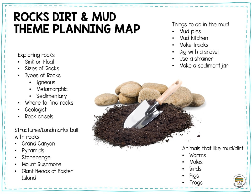 Preschool Rocks Dirt And Mud Lesson Planning PageTheme Pre K Printable Fun