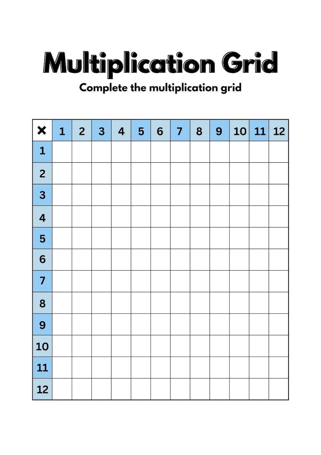 Printable Multiplication Grid Fillable Times Tables Grid Single Digit Multiplication Multiple Colors Available Etsy Printable Multiplication Grid Fillable Times Tables Grid Single Digit Multiplication Multiple Colors Available Etsy