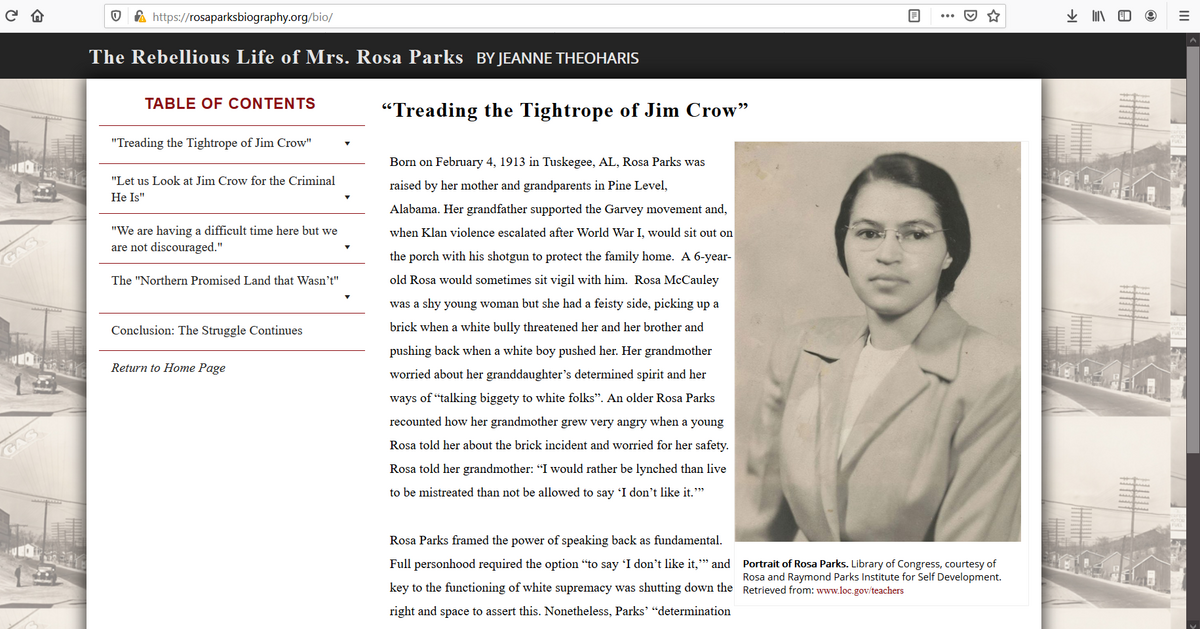 Rosa Parks Biography A Resource For Teaching Rosa Parks Center For The Humanities Rosa Parks Biography A Resource For Teaching Rosa Parks Center For The Humanities