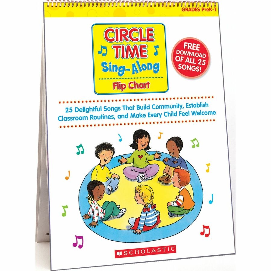 Scholastic Circle Time Sing Along Flip Chart Theme Subject Music Skill Learning Songs 1 Each Office Supply Hut