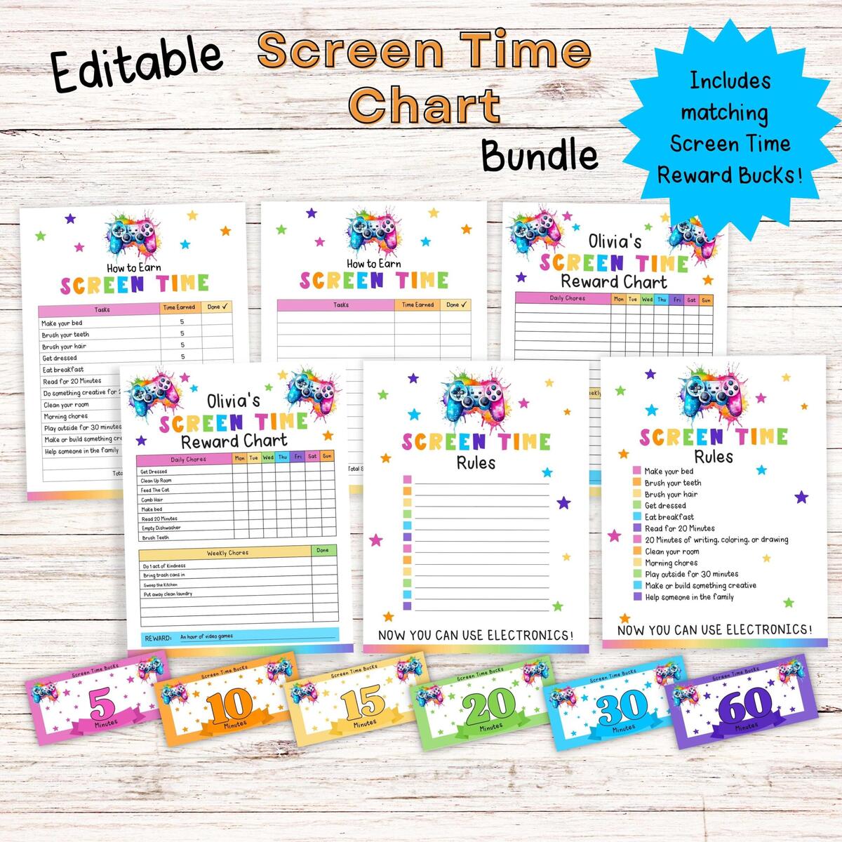 Screen Time Chart Etsy