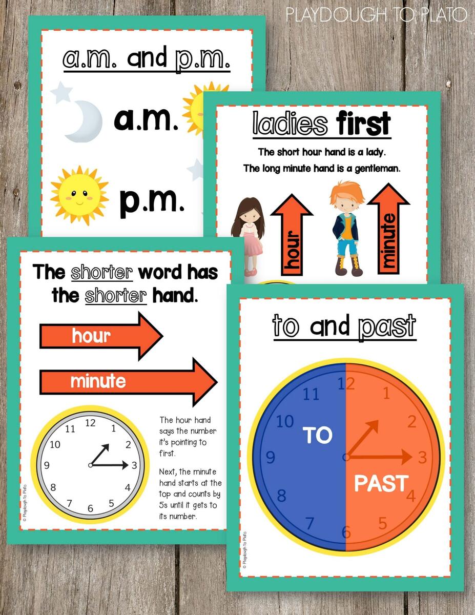 Telling Time Activity Pack Playdough To Plato