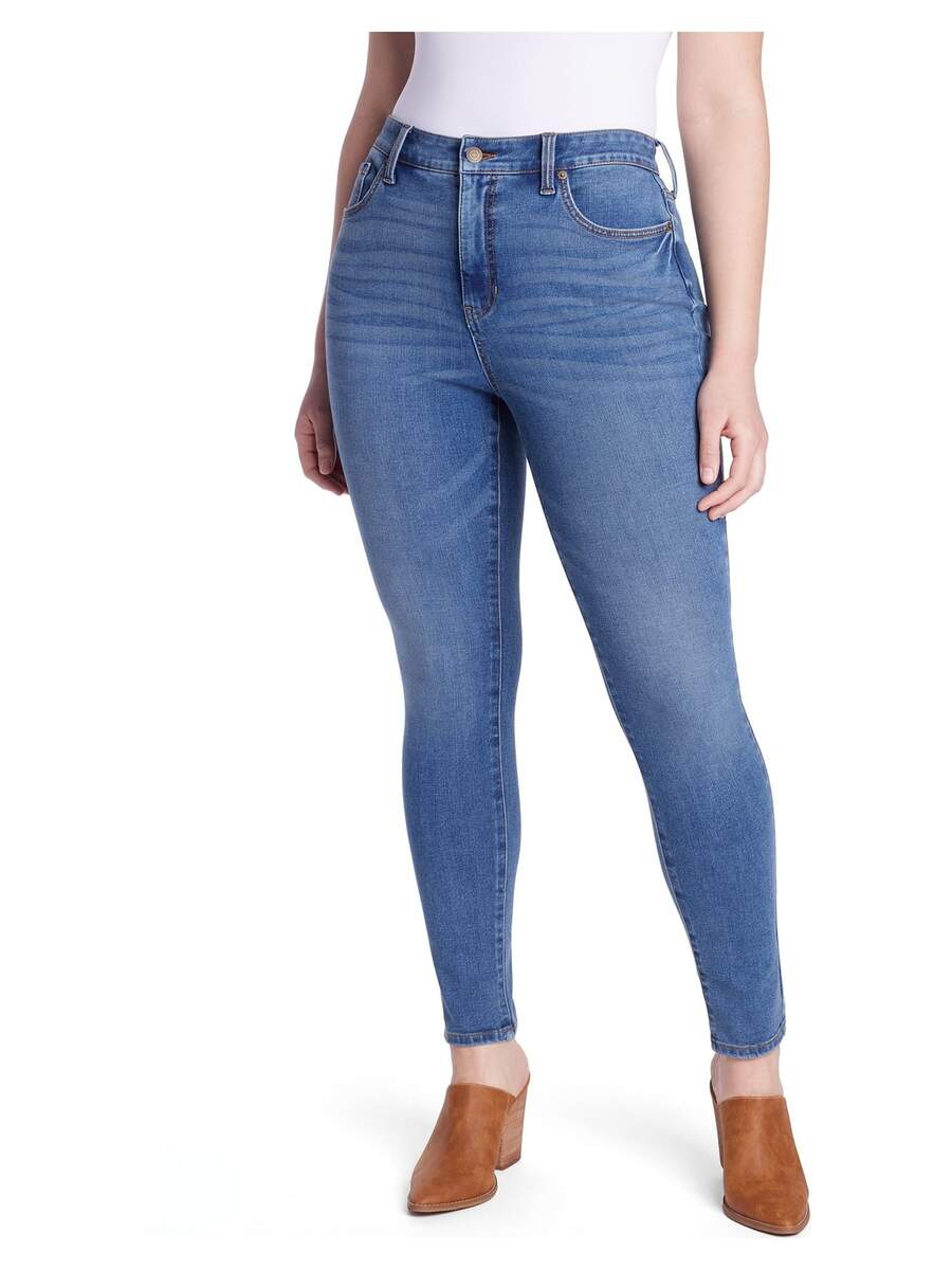 Time And Tru Women S High Rise Curvy Skinny Jeans Available In Regular And Short Inseams Walmart Time And Tru Women S High Rise Curvy Skinny Jeans Available In Regular And Short Inseams Walmart