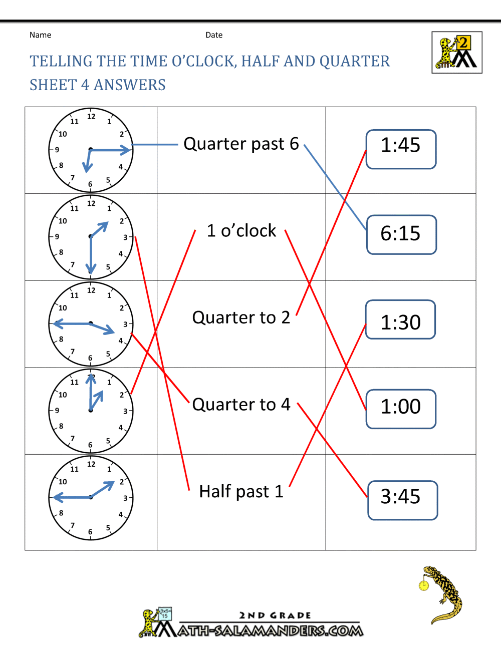 Time Worksheet O Clock Quarter And Half Past Time Worksheet O Clock Quarter And Half Past