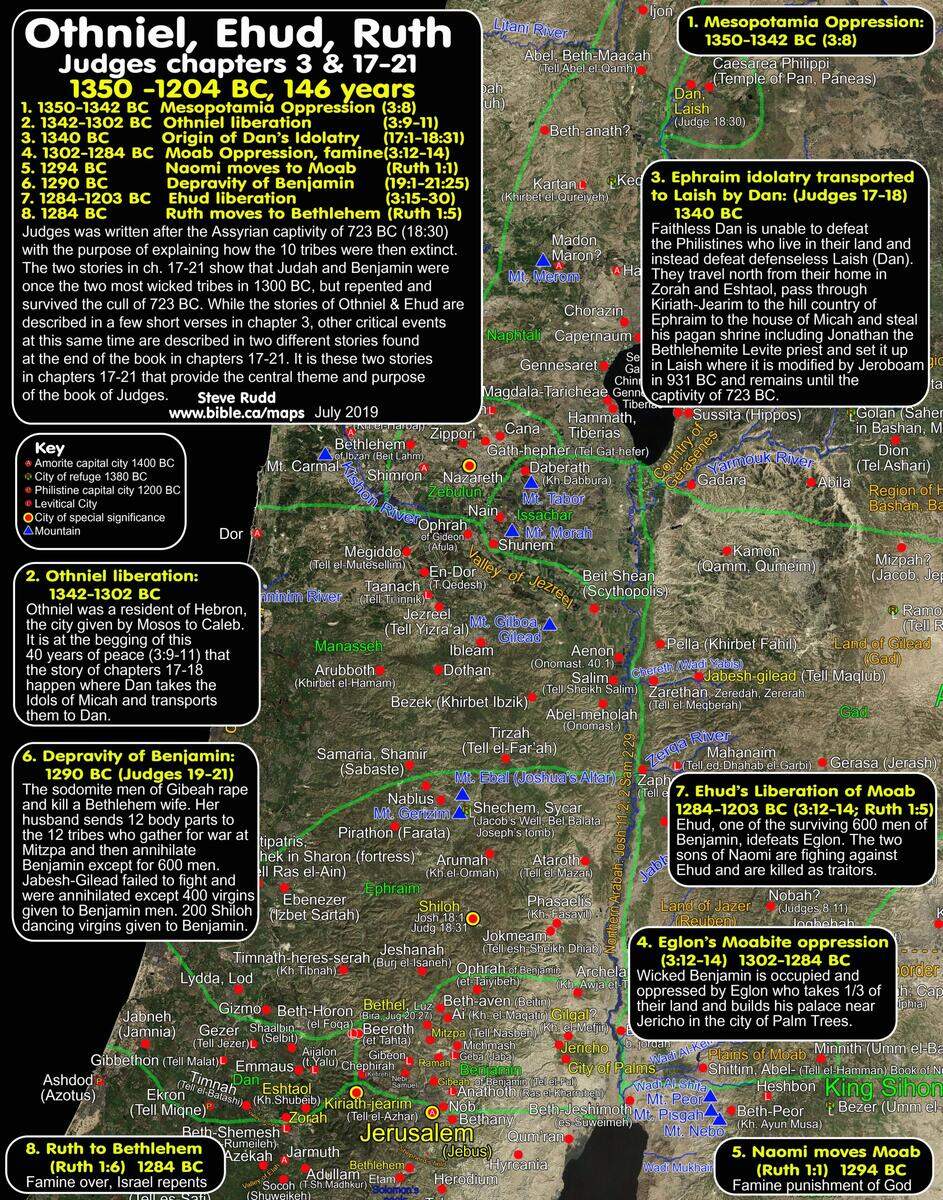 Timeline Maps Chronology Sermons Of Ruth 1300 BC
