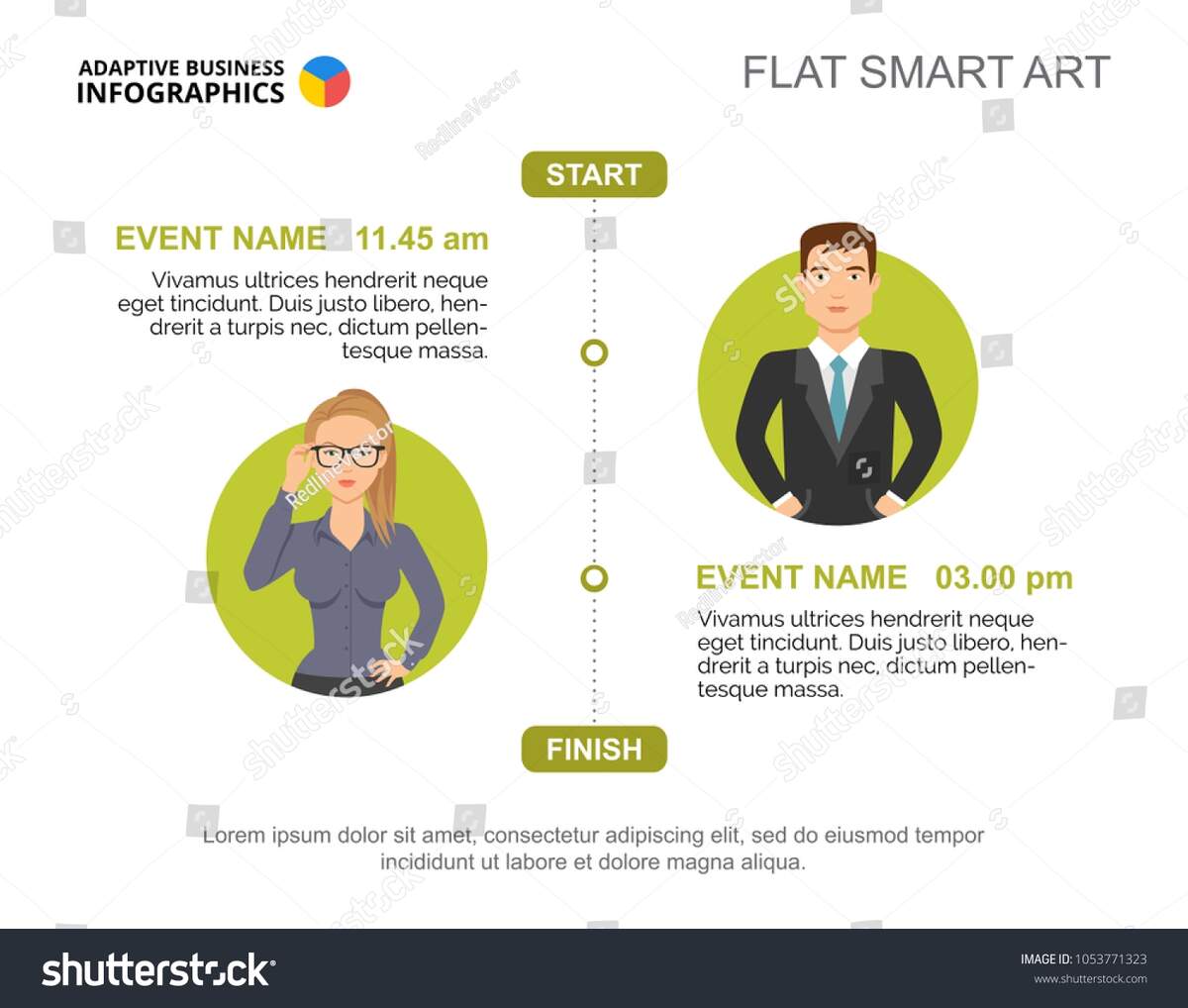 Two Appointments Process Chart Slide Template Stock Vector Royalty Free 1053771323 Shutterstock