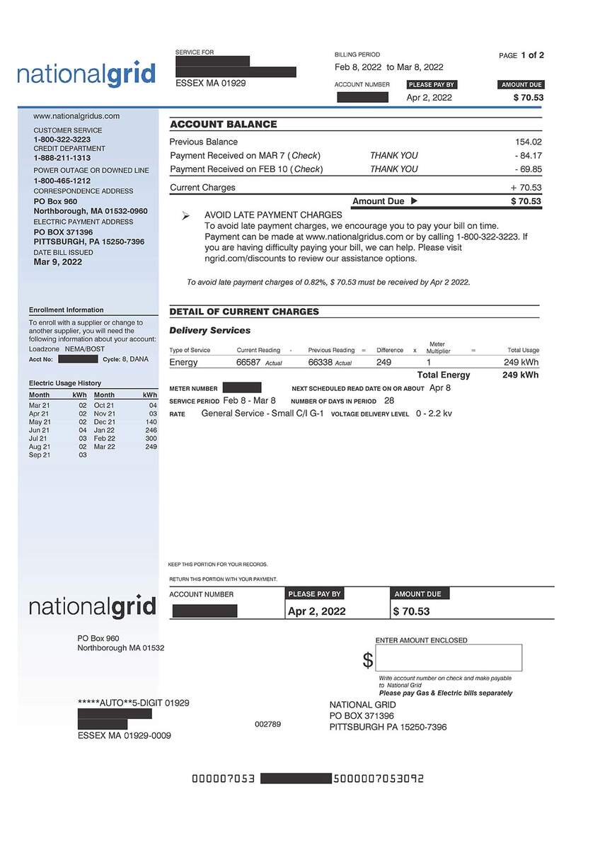 Understanding Our Bills And Charges National Grid
