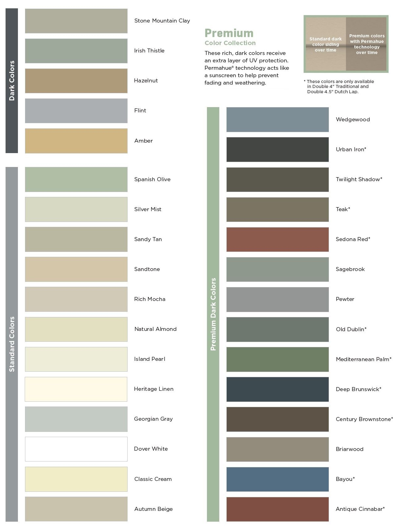 Vinyl Siding Colors Charts Trim A Seal